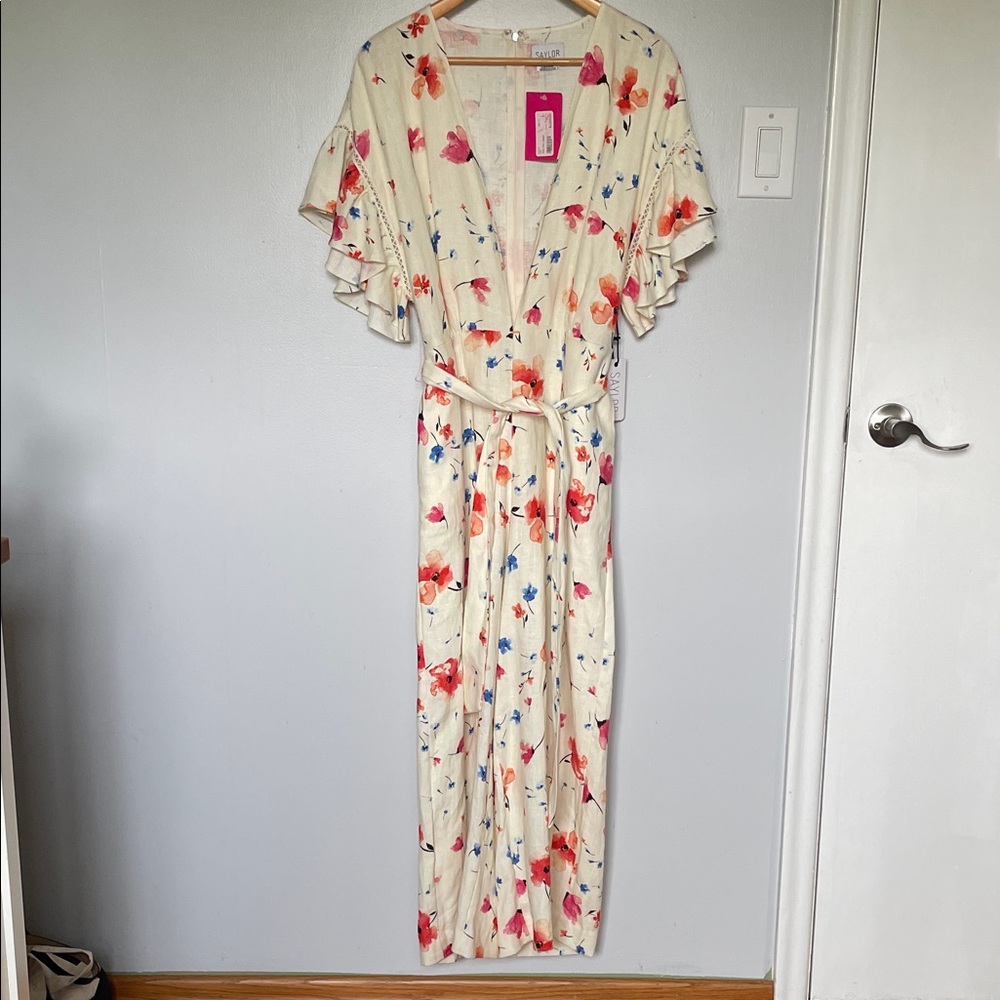 SAYLOR MAE Floral Linen Jumpsuit
